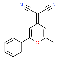 ChemSpider 2D Image | (2-Methyl-6-phenyl-4H-pyran-4-ylidene)malononitrile | C15H10N2O