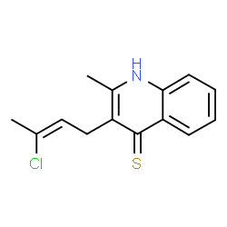 ChemSpider 2D Image | 3-[(2Z)-3-Chloro-2-buten-1-yl]-2-methyl-4(1H)-quinolinethione | C14H14ClNS