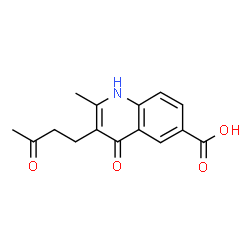 ChemSpider 2D Image | 4-hydroxy-2-methyl-3-(3-oxobutyl)quinoline-6-carboxylic acid | C15H15NO4