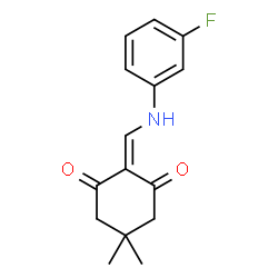 ChemSpider 2D Image | 2-{[(3-Fluorophenyl)amino]methylene}-5,5-dimethyl-1,3-cyclohexanedione | C15H16FNO2