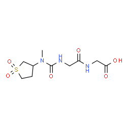 ChemSpider 2D Image | N-[(1,1-Dioxidotetrahydro-3-thiophenyl)(methyl)carbamoyl]glycylglycine | C10H17N3O6S