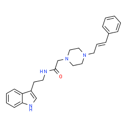 ChemSpider 2D Image | N-[2-(1H-Indol-3-yl)ethyl]-2-{4-[(2E)-3-phenyl-2-propen-1-yl]-1-piperazinyl}acetamide | C25H30N4O