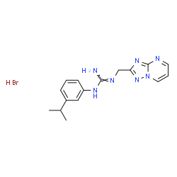 ChemSpider 2D Image | 1-(3-Isopropylphenyl)-2-([1,2,4]triazolo[1,5-a]pyrimidin-2-ylmethyl)guanidine hydrobromide (1:1) | C16H20BrN7