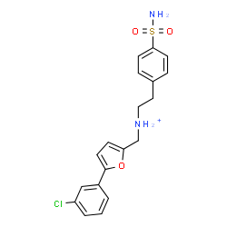ChemSpider 2D Image | N-{[5-(3-Chlorophenyl)-2-furyl]methyl}-2-(4-sulfamoylphenyl)ethanaminium | C19H20ClN2O3S