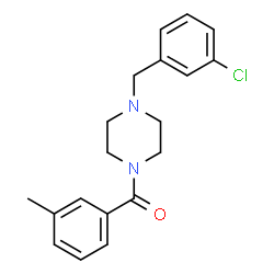 ChemSpider 2D Image | [4-(3-Chlorobenzyl)-1-piperazinyl](3-methylphenyl)methanone | C19H21ClN2O