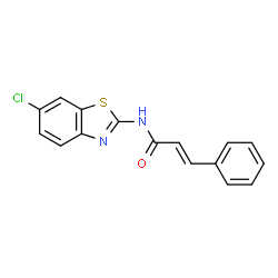 ChemSpider 2D Image | (2E)-N-(6-Chloro-1,3-benzothiazol-2-yl)-3-phenylacrylamide | C16H11ClN2OS
