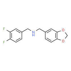 ChemSpider 2D Image | (Benzo[1,3]dioxol-5-ylmethyl)(3,4-difluorobenzyl)amine | C15H13F2NO2