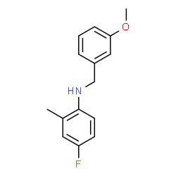ChemSpider 2D Image | 4-Fluoro-N-(3-methoxybenzyl)-2-methylaniline | C15H16FNO