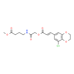 ChemSpider 2D Image | Methyl 4-[({[(2E)-3-(8-chloro-2,3-dihydro-1,4-benzodioxin-6-yl)-2-propenoyl]oxy}acetyl)amino]butanoate | C18H20ClNO7
