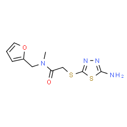 ChemSpider 2D Image | 2-[(5-Amino-1,3,4-thiadiazol-2-yl)sulfanyl]-N-(2-furylmethyl)-N-methylacetamide | C10H12N4O2S2