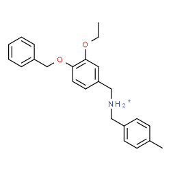 ChemSpider 2D Image | [4-(Benzyloxy)-3-ethoxyphenyl]-N-(4-methylbenzyl)methanaminium | C24H28NO2