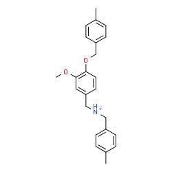 ChemSpider 2D Image | {3-Methoxy-4-[(4-methylbenzyl)oxy]phenyl}-N-(4-methylbenzyl)methanaminium | C24H28NO2