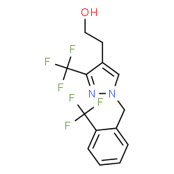 ChemSpider 2D Image | 2-{3-(Trifluoromethyl)-1-[2-(trifluoromethyl)benzyl]-1H-pyrazol-4-yl}ethanol | C14H12F6N2O