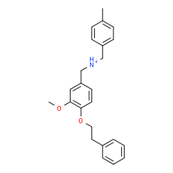 ChemSpider 2D Image | [3-Methoxy-4-(2-phenylethoxy)phenyl]-N-(4-methylbenzyl)methanaminium | C24H28NO2