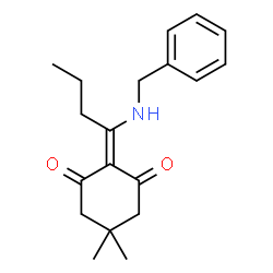 ChemSpider 2D Image | 2-(1-Benzylamino-butylidene)-5,5-dimethyl-cyclohexane-1,3-dione | C19H25NO2