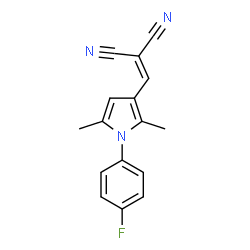 ChemSpider 2D Image | {[1-(4-Fluorophenyl)-2,5-dimethyl-1H-pyrrol-3-yl]methylene}malononitrile | C16H12FN3