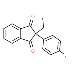 ChemSpider 2D Image | 2-(4-Chlorophenyl)-2-ethyl-1H-indene-1,3(2H)-dione | C17H13ClO2