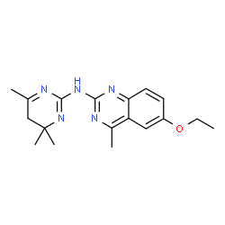ChemSpider 2D Image | 6-Ethoxy-4-methyl-N-(4,4,6-trimethyl-4,5-dihydro-2-pyrimidinyl)-2-quinazolinamine | C18H23N5O
