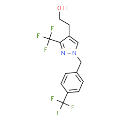 ChemSpider 2D Image | 2-{3-(Trifluoromethyl)-1-[4-(trifluoromethyl)benzyl]-1H-pyrazol-4-yl}ethanol | C14H12F6N2O