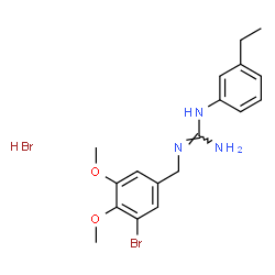 ChemSpider 2D Image | 2-(3-Bromo-4,5-dimethoxybenzyl)-1-(3-ethylphenyl)guanidine hydrobromide (1:1) | C18H23Br2N3O2