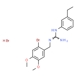 ChemSpider 2D Image | 2-(2-Bromo-4,5-dimethoxybenzyl)-1-(3-ethylphenyl)guanidine hydrobromide (1:1) | C18H23Br2N3O2