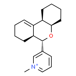 ChemSpider 2D Image | 3-[(4aR,6S,6aS,10bR)-2,3,4,4a,6,6a,7,8,9,10b-Decahydro-1H-benzo[c]chromen-6-yl]-1-methylpyridinium | C19H26NO
