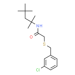 ChemSpider 2D Image | 2-[(3-Chlorobenzyl)sulfanyl]-N-(2,4,4-trimethyl-2-pentanyl)acetamide | C17H26ClNOS