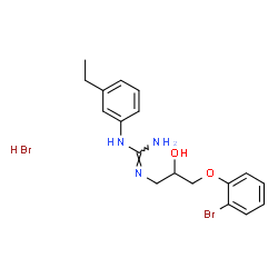 ChemSpider 2D Image | 2-[3-(2-Bromophenoxy)-2-hydroxypropyl]-1-(3-ethylphenyl)guanidine hydrobromide (1:1) | C18H23Br2N3O2