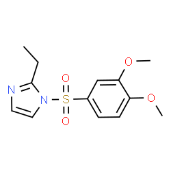 ChemSpider 2D Image | 1-[(3,4-Dimethoxyphenyl)sulfonyl]-2-ethyl-1H-imidazole | C13H16N2O4S