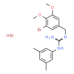 ChemSpider 2D Image | 2-(3-Bromo-4,5-dimethoxybenzyl)-1-(3,5-dimethylphenyl)guanidine hydrobromide (1:1) | C18H23Br2N3O2