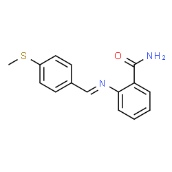 ChemSpider 2D Image | 2-{(E)-[4-(Methylsulfanyl)benzylidene]amino}benzamide | C15H14N2OS