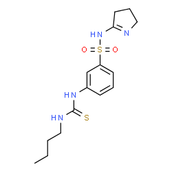ChemSpider 2D Image | 3-[(Butylcarbamothioyl)amino]-N-(3,4-dihydro-2H-pyrrol-5-yl)benzenesulfonamide | C15H22N4O2S2