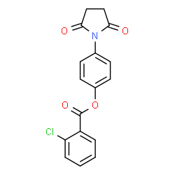 ChemSpider 2D Image | 4-(2,5-Dioxo-1-pyrrolidinyl)phenyl 2-chlorobenzoate | C17H12ClNO4