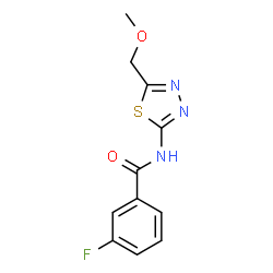 ChemSpider 2D Image | 3-Fluoro-N-[5-(methoxymethyl)-1,3,4-thiadiazol-2-yl]benzamide | C11H10FN3O2S