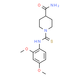ChemSpider 2D Image | 1-[(2,4-Dimethoxyphenyl)carbamothioyl]-4-piperidinecarboxamide | C15H21N3O3S