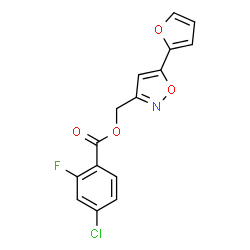 ChemSpider 2D Image | [5-(2-Furyl)-1,2-oxazol-3-yl]methyl 4-chloro-2-fluorobenzoate | C15H9ClFNO4