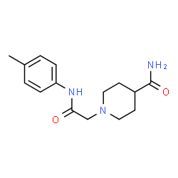 ChemSpider 2D Image | 1-{2-[(4-Methylphenyl)amino]-2-oxoethyl}-4-piperidinecarboxamide | C15H21N3O2