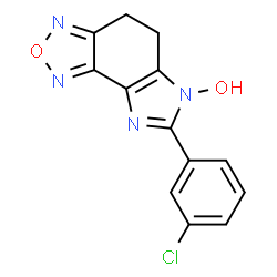 ChemSpider 2D Image | 7-(3-Chlorophenyl)-4,5-dihydro-6H-imidazo[4,5-e][2,1,3]benzoxadiazol-6-ol | C13H9ClN4O2