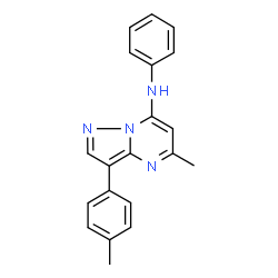 ChemSpider 2D Image | 5-Methyl-3-(4-methylphenyl)-N-phenylpyrazolo[1,5-a]pyrimidin-7-amine | C20H18N4