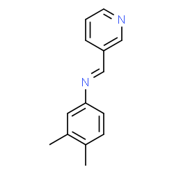 ChemSpider 2D Image | 3,4-Dimethyl-N-[(E)-pyridin-3-ylmethylene]aniline | C14H14N2