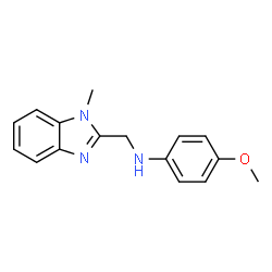 ChemSpider 2D Image | 4-Methoxy-N-[(1-methyl-1H-benzimidazol-2-yl)methyl]aniline | C16H17N3O