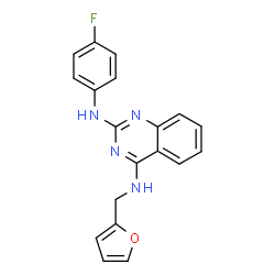 ChemSpider 2D Image | N~2~-(4-Fluorophenyl)-N~4~-(2-furylmethyl)-2,4-quinazolinediamine | C19H15FN4O
