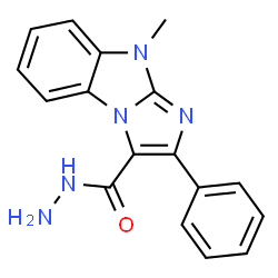 ChemSpider 2D Image | 9-Methyl-2-phenyl-9H-imidazo[1,2-a]benzimidazole-3-carbohydrazide | C17H15N5O