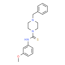 ChemSpider 2D Image | 4-Benzyl-N-(3-methoxyphenyl)-1-piperazinecarbothioamide | C19H23N3OS