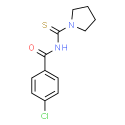 ChemSpider 2D Image | 4-Chloro-N-(pyrrolidin-1-ylcarbothioyl)benzamide | C12H13ClN2OS