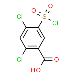 ChemSpider 2D Image | 2,4-Dichloro-5-(chlorosulfonyl)benzoic acid | C7H3Cl3O4S