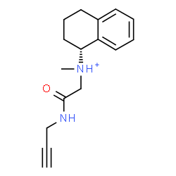 ChemSpider 2D Image | (1R)-N-Methyl-N-[2-oxo-2-(2-propyn-1-ylamino)ethyl]-1,2,3,4-tetrahydro-1-naphthalenaminium | C16H21N2O