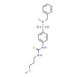 ChemSpider 2D Image | N-Benzyl-N-methyl-4-({[3-(methylsulfanyl)propyl]carbamothioyl}amino)benzenesulfonamide | C19H25N3O2S3