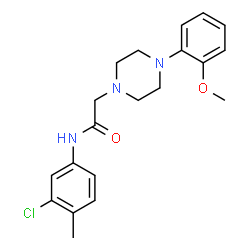 ChemSpider 2D Image | N-(3-Chloro-4-methylphenyl)-2-[4-(2-methoxyphenyl)-1-piperazinyl]acetamide | C20H24ClN3O2