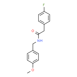 ChemSpider 2D Image | 2-(4-Fluorophenyl)-N-(4-methoxybenzyl)acetamide | C16H16FNO2